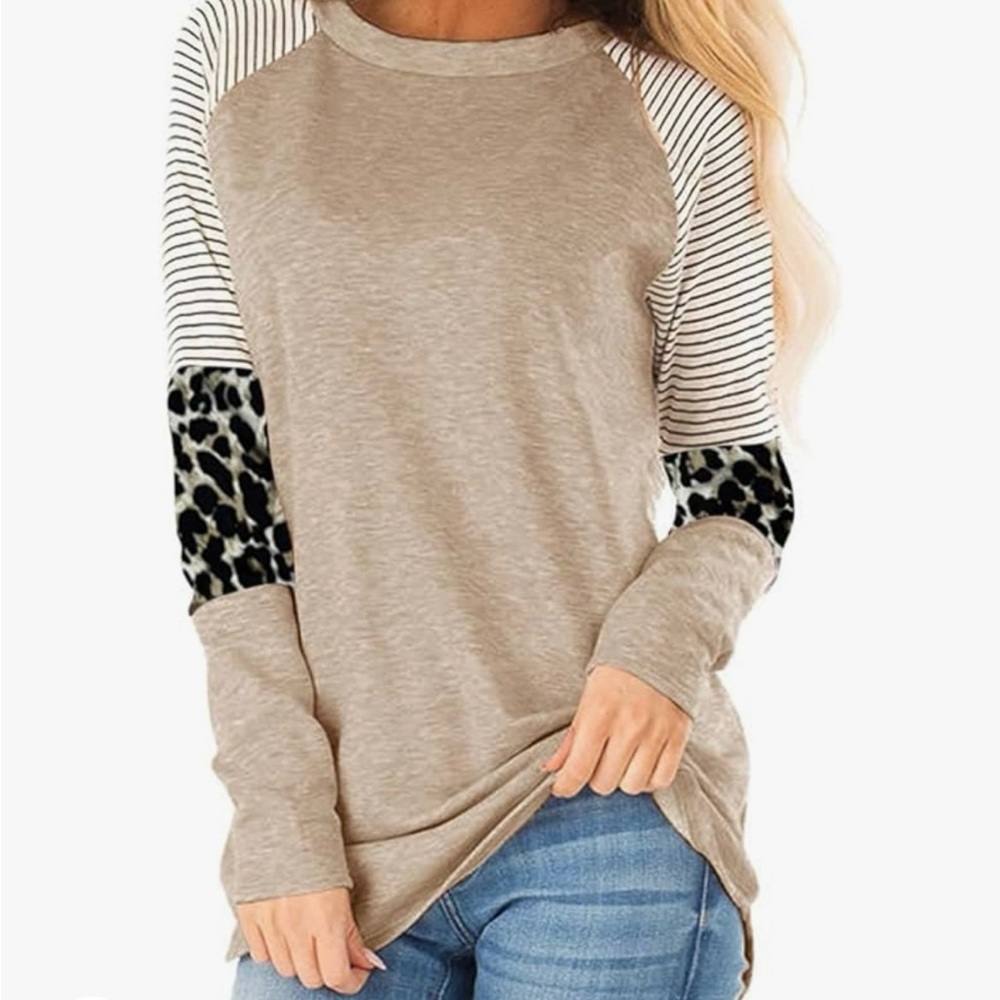 Stylish Tan and Black Tunic Top